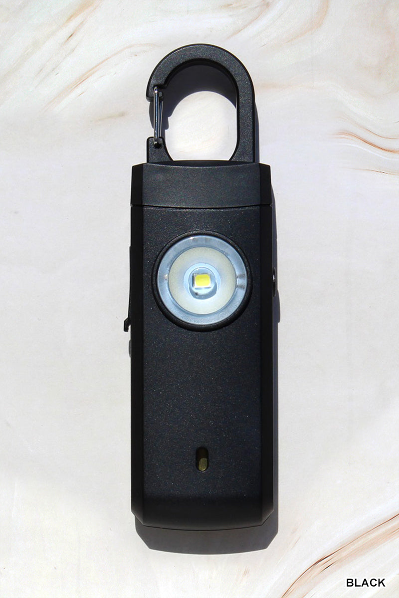RECHARGEABLE PERSONAL SAFETY ALARM AND FLASHLIGHT