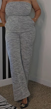 Load image into Gallery viewer, Stretchy Tweed Strapless Wide Leg Jumpsuit
