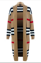 Load image into Gallery viewer, Striped longline knitted Cardigan
