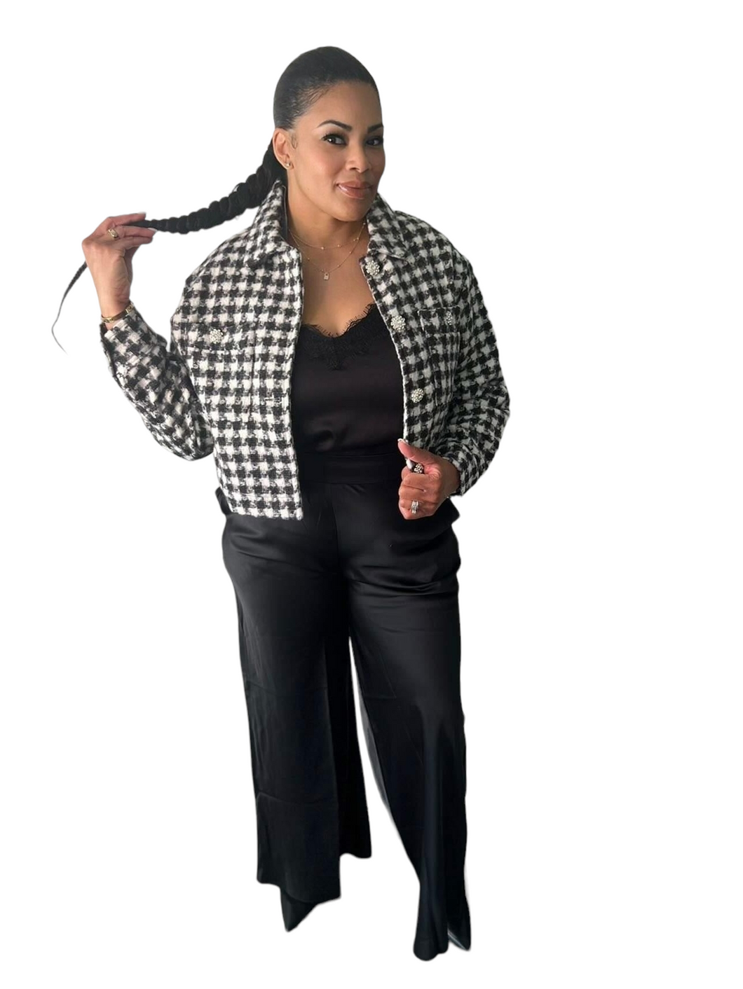 Black Diamond Satin Pants